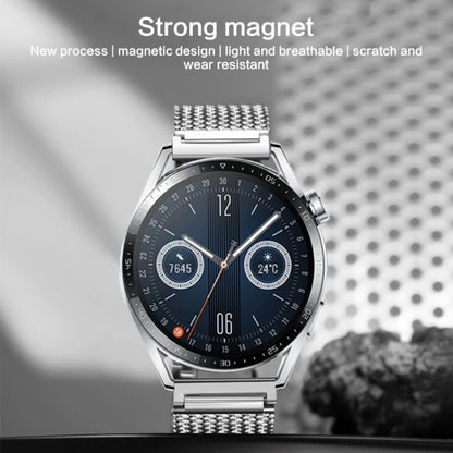 For Huawei Watch 4 / 4 Pro 22mm Magnetic Clasp Braided Chain Stainless Steel Watch Band(Black) by bashfashion