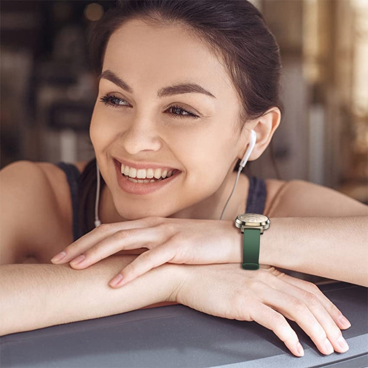 For Garmin Lily 2 Silicone Watch Band Wristband(Dark Green) by bashfashion