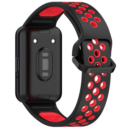 For Samsung Galaxy Fit 3 Two Color Breathable Silicone Watch Band(Black Red) by bashfashion