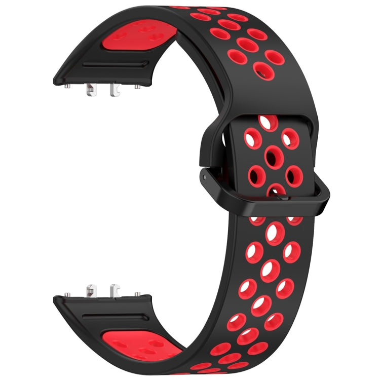 For Samsung Galaxy Fit 3 Two Color Breathable Silicone Watch Band(Black Red) by bashfashion