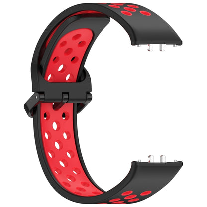For Samsung Galaxy Fit 3 Two Color Breathable Silicone Watch Band(Black Red) by bashfashion