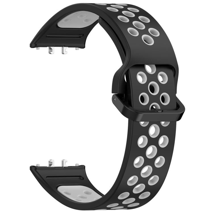 For Samsung Galaxy Fit 3 Two Color Breathable Silicone Watch Band(Black Grey) by bashfashion