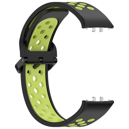 For Samsung Galaxy Fit 3 Two Color Breathable Silicone Watch Band(Black Lime) by bashfashion