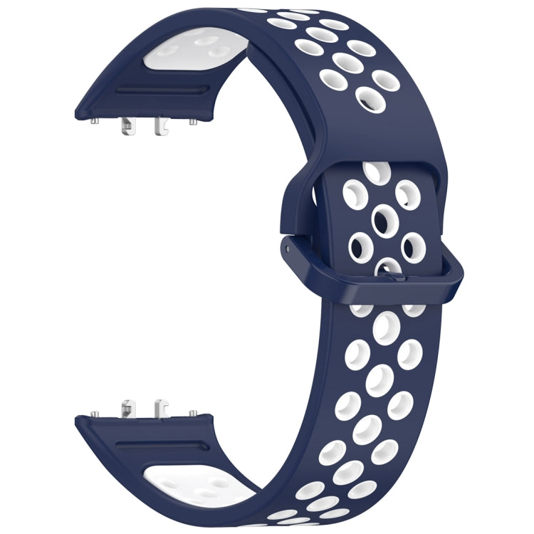 For Samsung Galaxy Fit 3 Two Color Breathable Silicone Watch Band(Midnight Blue White) by bashfashion