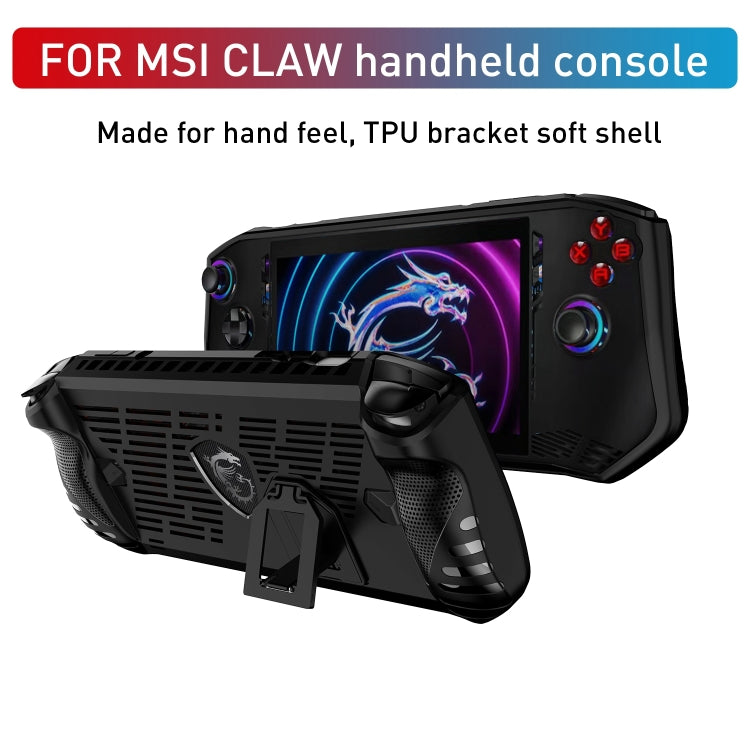 For MSI Claw TPU Game Console Protective Case with Stand(Black) by bashfashion