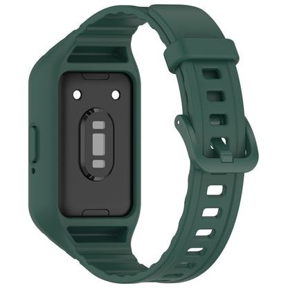 For Samsung Galaxy Fit 3 Solid Color Integrated TPU Watch Band(Dark Green) by bashfashion