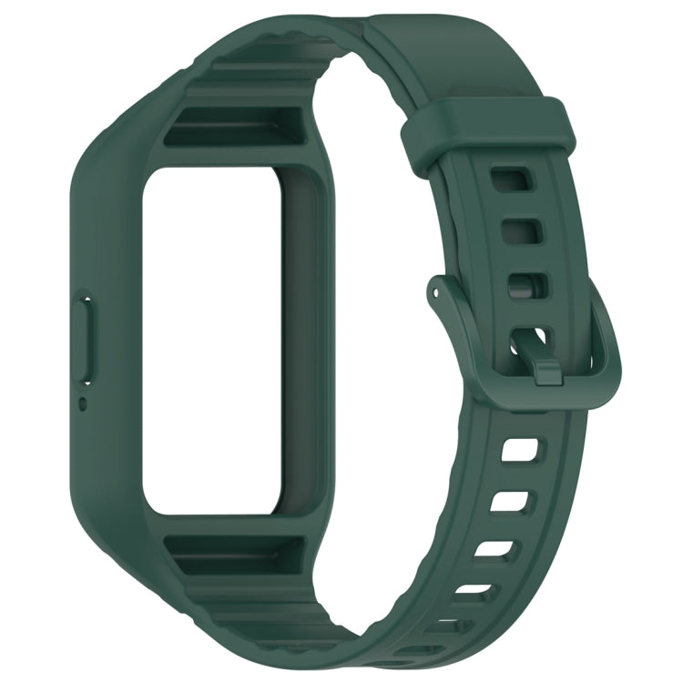 For Samsung Galaxy Fit 3 Solid Color Integrated TPU Watch Band(Dark Green) by bashfashion