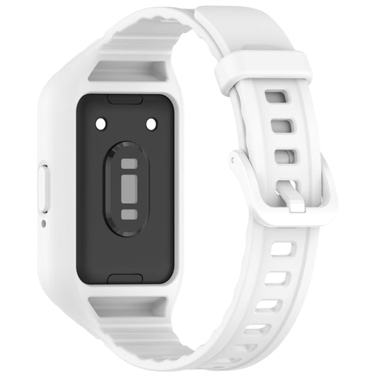 For Samsung Galaxy Fit 3 Solid Color Integrated TPU Watch Band(White) by bashfashion