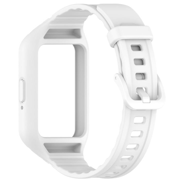 For Samsung Galaxy Fit 3 Solid Color Integrated TPU Watch Band(White) by bashfashion