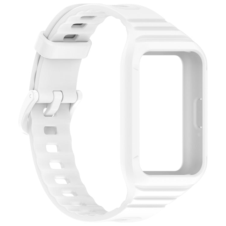 For Samsung Galaxy Fit 3 Solid Color Integrated TPU Watch Band(White) by bashfashion
