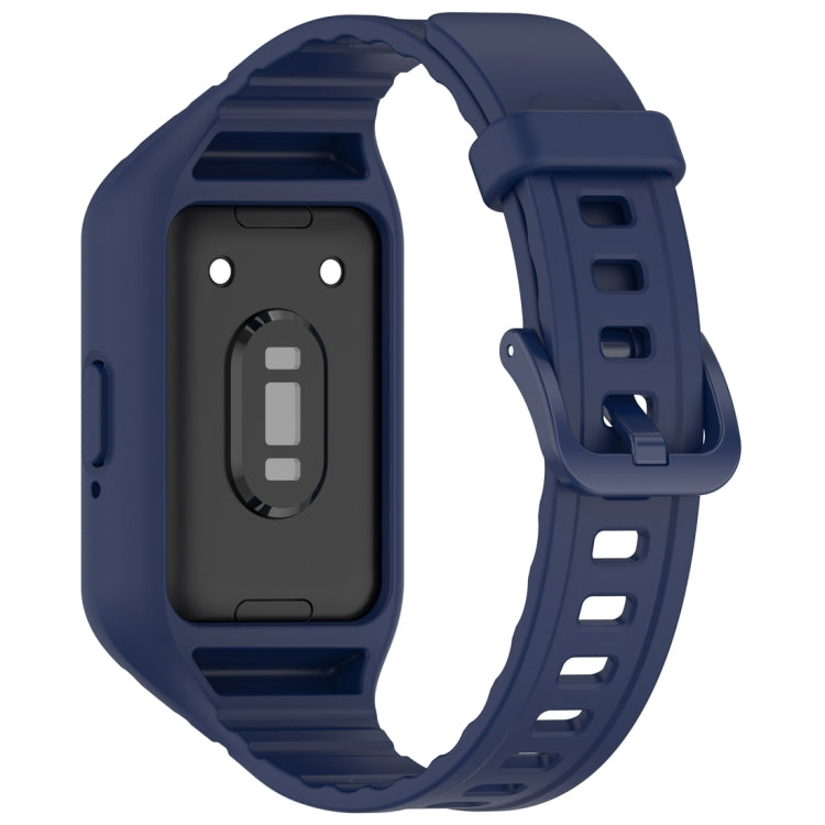 For Samsung Galaxy Fit 3 Solid Color Integrated TPU Watch Band(Midnight Blue) by bashfashion