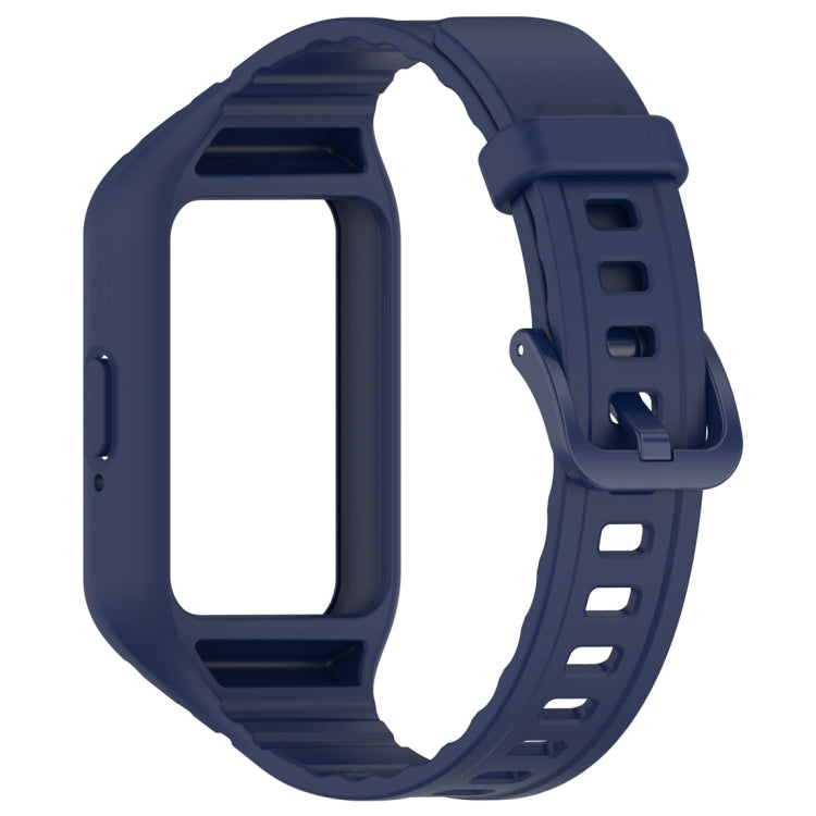 For Samsung Galaxy Fit 3 Solid Color Integrated TPU Watch Band(Midnight Blue) by bashfashion