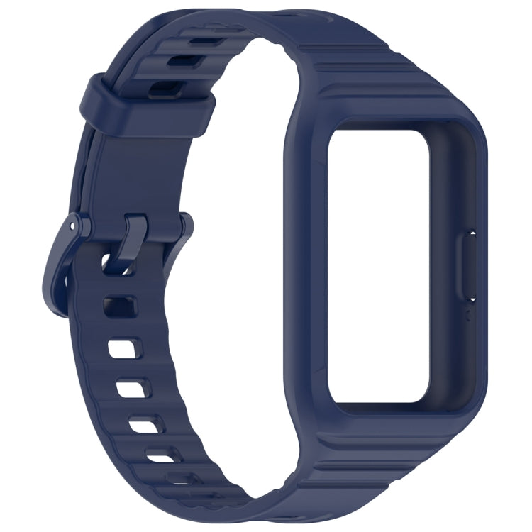 For Samsung Galaxy Fit 3 Solid Color Integrated TPU Watch Band(Midnight Blue) by bashfashion
