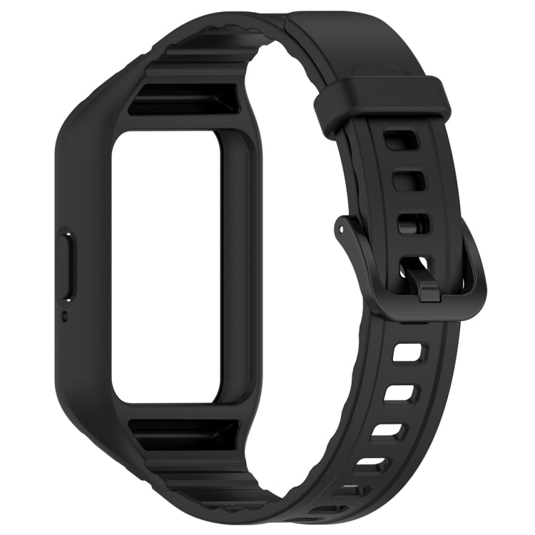 For Samsung Galaxy Fit 3 Solid Color Integrated TPU Watch Band(Black) by bashfashion