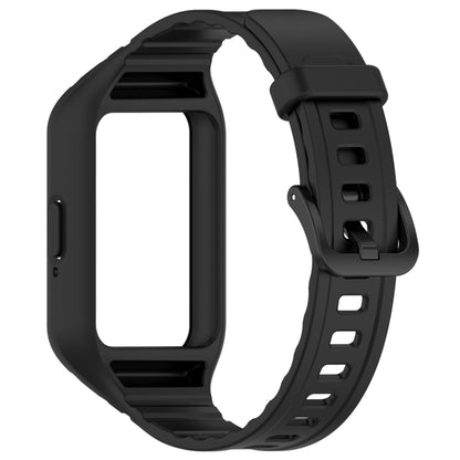 For Samsung Galaxy Fit 3 Solid Color Integrated TPU Watch Band(Black) by bashfashion