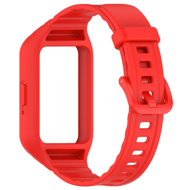 For Samsung Galaxy Fit 3 Solid Color Integrated TPU Watch Band(Red) by bashfashion
