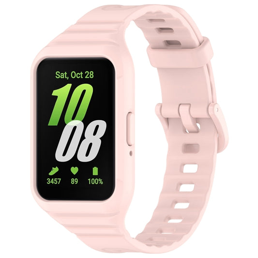 For Samsung Galaxy Fit 3 Solid Color Integrated TPU Watch Band(Light Pink) by bashfashion