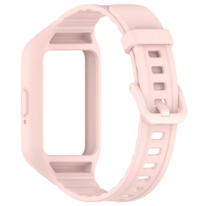 For Samsung Galaxy Fit 3 Solid Color Integrated TPU Watch Band(Light Pink) by bashfashion