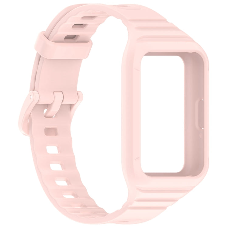 For Samsung Galaxy Fit 3 Solid Color Integrated TPU Watch Band(Light Pink) by bashfashion