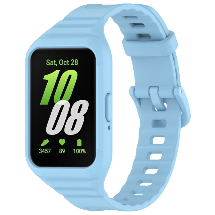 For Samsung Galaxy Fit 3 Solid Color Integrated TPU Watch Band(Light Blue) by bashfashion