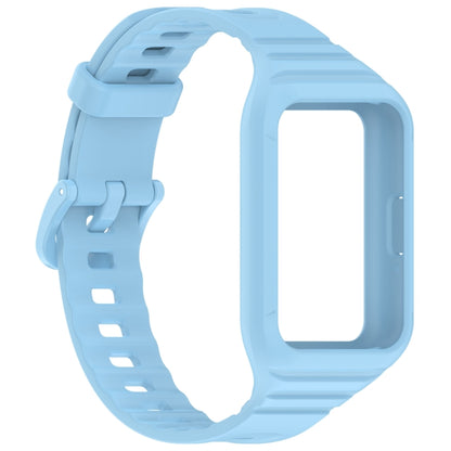 For Samsung Galaxy Fit 3 Solid Color Integrated TPU Watch Band(Light Blue) by bashfashion
