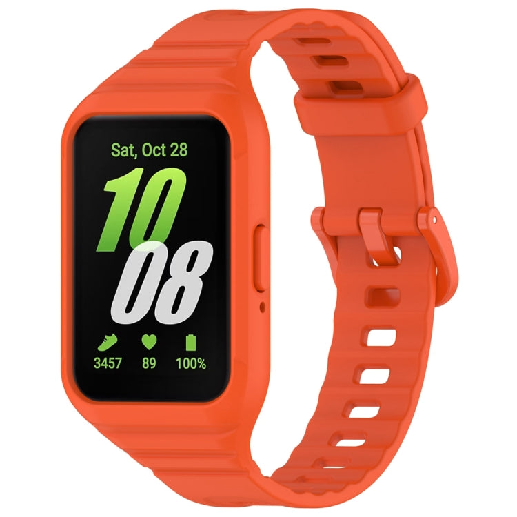 For Samsung Galaxy Fit 3 Solid Color Integrated TPU Watch Band(Orange) by bashfashion