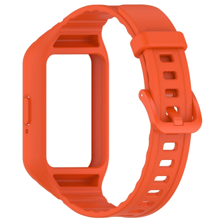 For Samsung Galaxy Fit 3 Solid Color Integrated TPU Watch Band(Orange) by bashfashion