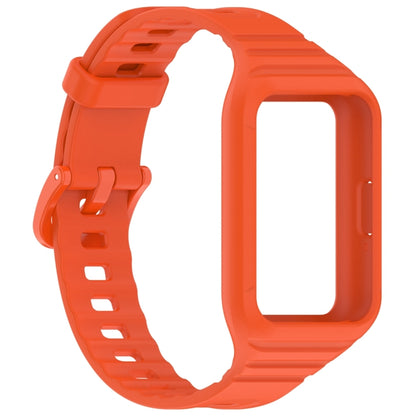 For Samsung Galaxy Fit 3 Solid Color Integrated TPU Watch Band(Orange) by bashfashion