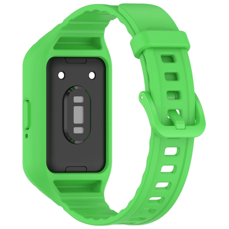 For Samsung Galaxy Fit 3 Solid Color Integrated TPU Watch Band(Fluorescent Green) by bashfashion