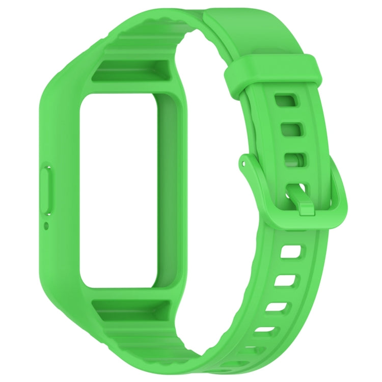 For Samsung Galaxy Fit 3 Solid Color Integrated TPU Watch Band(Fluorescent Green) by bashfashion