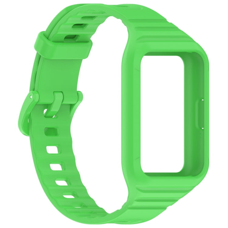 For Samsung Galaxy Fit 3 Solid Color Integrated TPU Watch Band(Fluorescent Green) by bashfashion