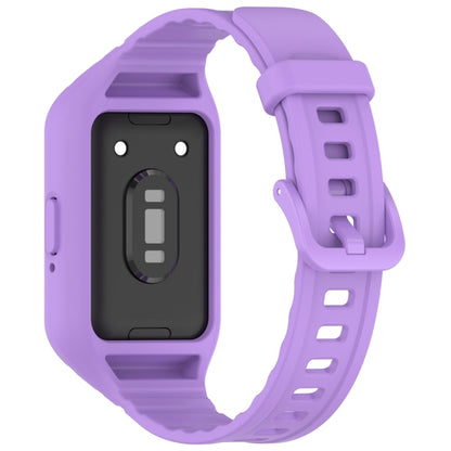 For Samsung Galaxy Fit 3 Solid Color Integrated TPU Watch Band(Purple) by bashfashion