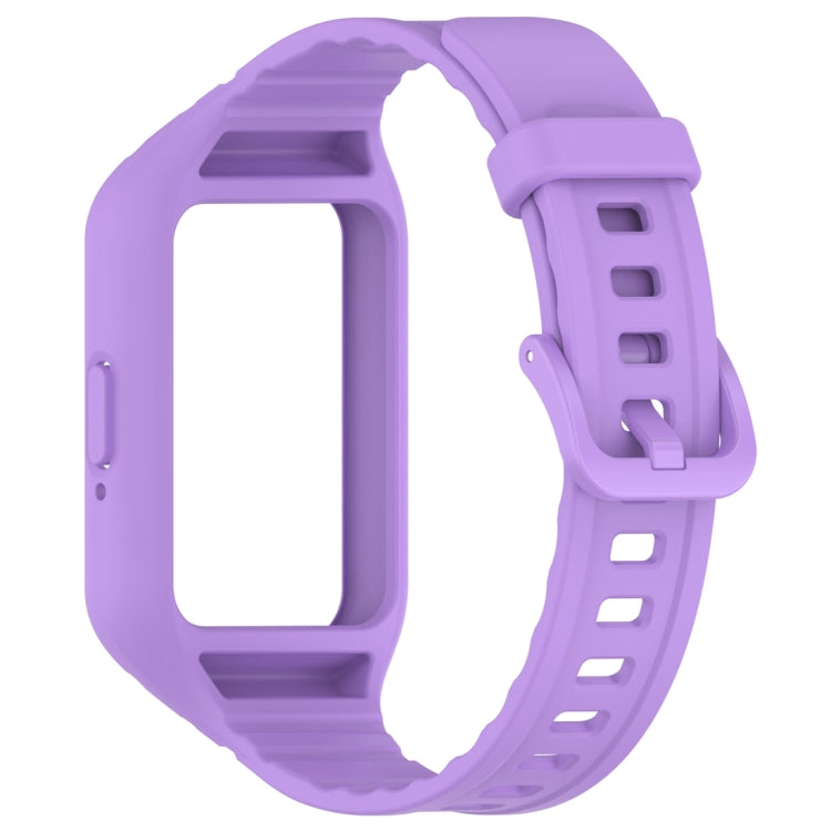 For Samsung Galaxy Fit 3 Solid Color Integrated TPU Watch Band(Purple) by bashfashion