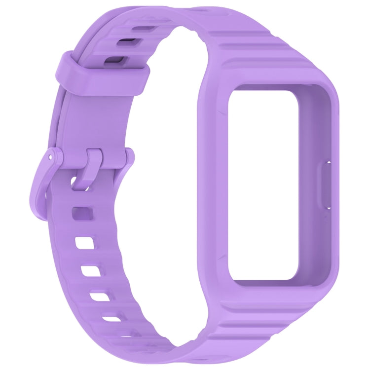 For Samsung Galaxy Fit 3 Solid Color Integrated TPU Watch Band(Purple) by bashfashion