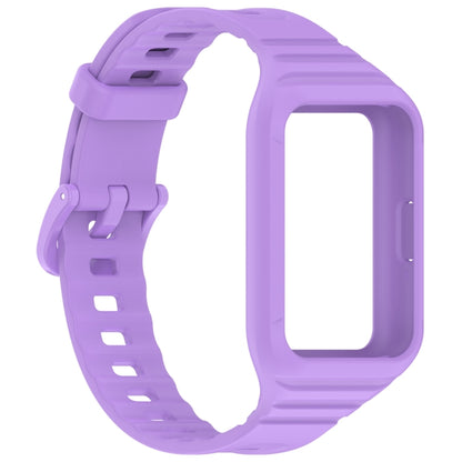 For Samsung Galaxy Fit 3 Solid Color Integrated TPU Watch Band(Purple) by bashfashion