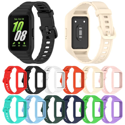 For Samsung Galaxy Fit 3 Solid Color Integrated TPU Watch Band(Black) by bashfashion