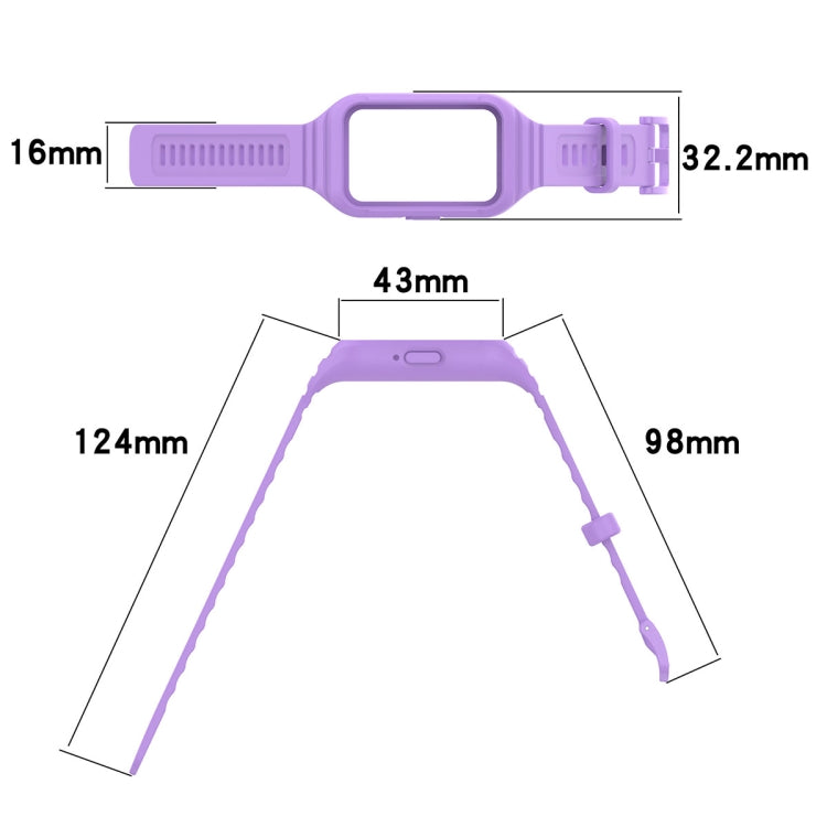 For Samsung Galaxy Fit 3 Solid Color Integrated TPU Watch Band(Purple) by bashfashion