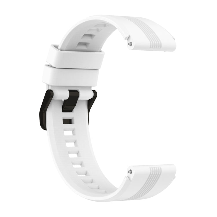 For Honor Watch GS 4 Striped Stainless Steel Buckle Silicone Watch Band(White) by bashfashion