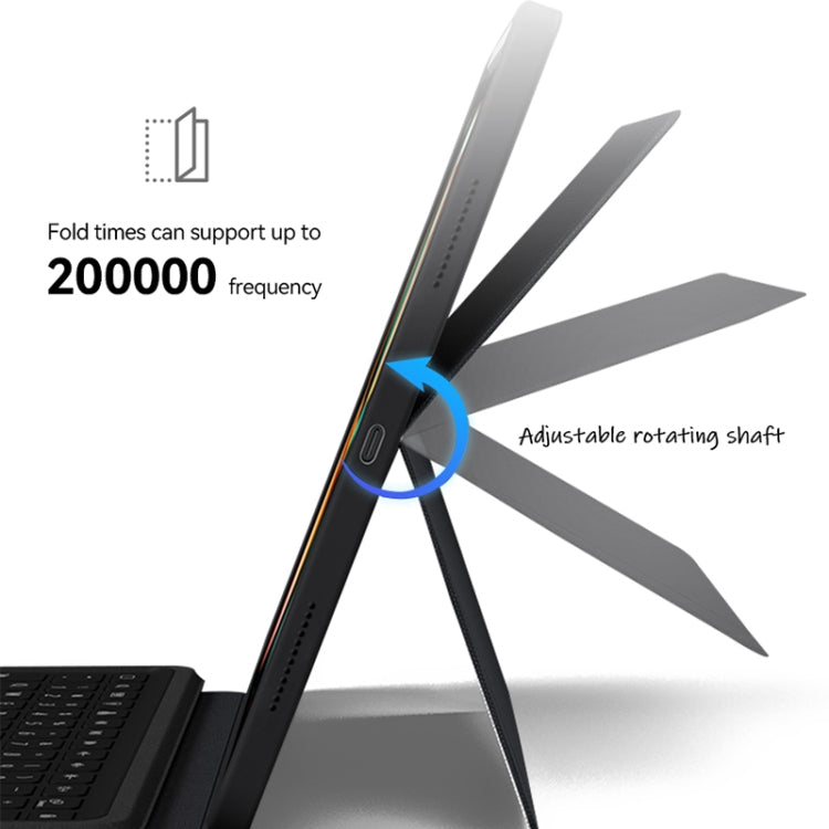 For iPad Pro 12.9 ZGA K01 Wireless Bluetooth Magnetic Keyboard Tablet Leather Case(Black) by ZGA