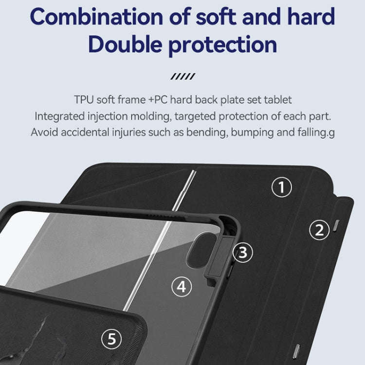 For iPad 10.2 ZGA K01 Wireless Bluetooth Magnetic Keyboard Tablet Leather Case(Black) by ZGA