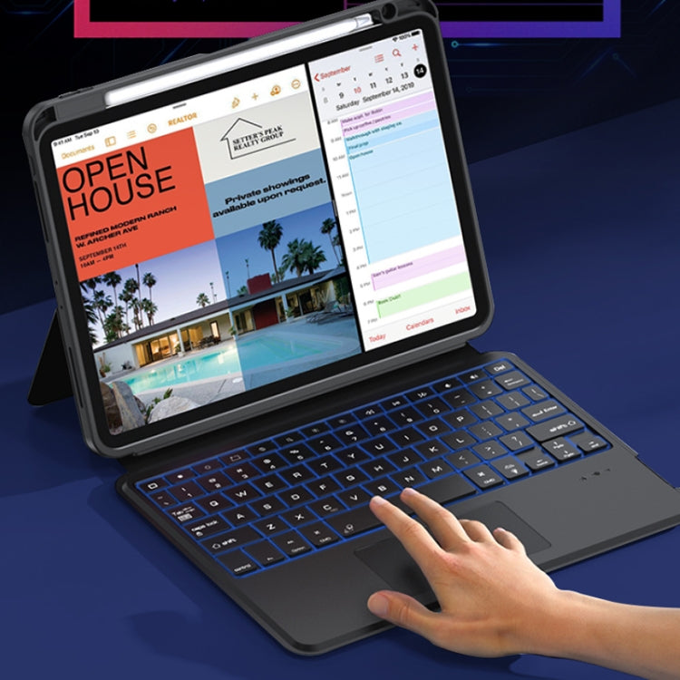 For iPad 10th Gen 10.9 2022 ZGA K01 Wireless Bluetooth Magnetic Keyboard Tablet Leather Case(Black) by ZGA