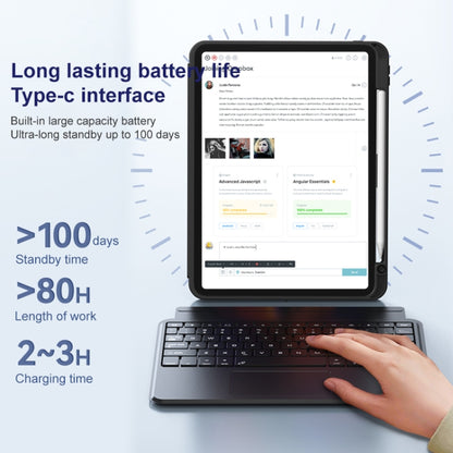 For iPad Pro 12.9 ZGA K01 Wireless Bluetooth Magnetic Keyboard Tablet Leather Case(Black) by ZGA