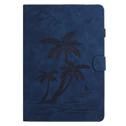 For Samsung Galaxy Tab S5e T720/T725 Coconut Tree Embossed Smart Leather Tablet Case(Blue) by bashfashion