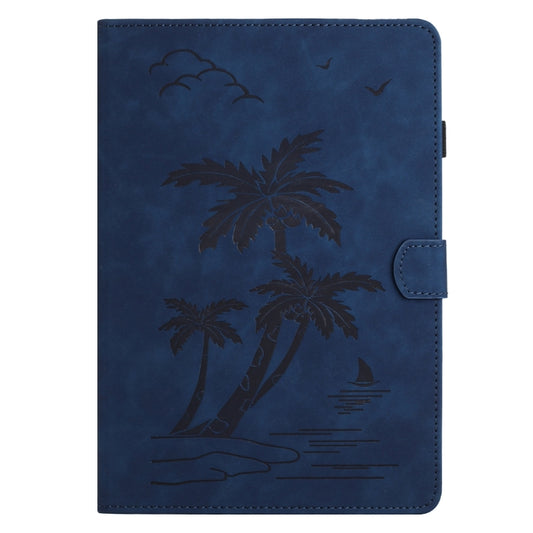 For Samsung Galaxy Tab S5e T720/T725 Coconut Tree Embossed Smart Leather Tablet Case(Blue) by bashfashion