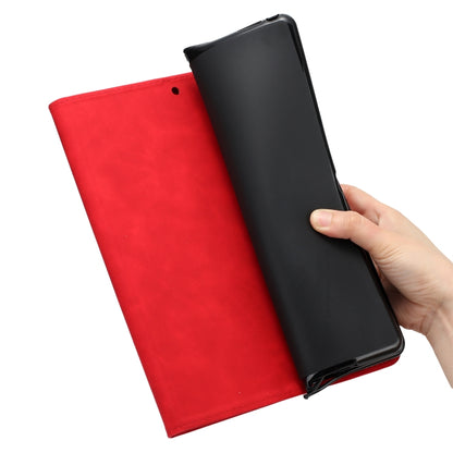 For Samsung Galaxy Tab S8 X700/X706 Coconut Tree Embossed Smart Leather Tablet Case(Red) by bashfashion