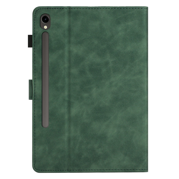 For Samsung Galaxy Tab S7 T870/T875 Coconut Tree Embossed Smart Leather Tablet Case(Green) by bashfashion