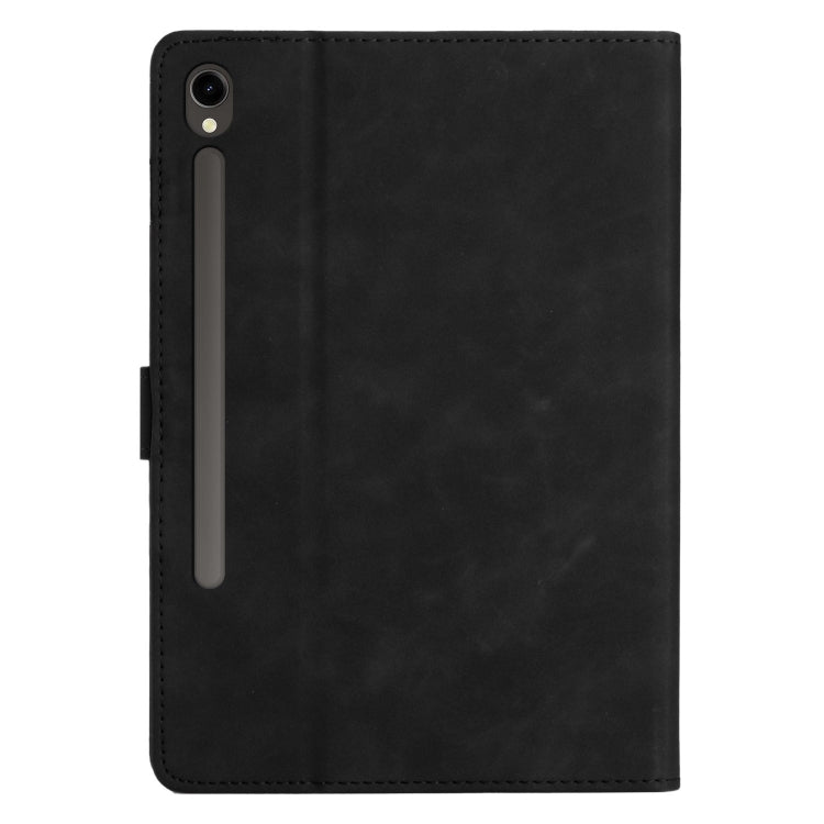 For Samsung Galaxy Tab S9 FE X510/X516B Coconut Tree Embossed Smart Leather Tablet Case(Black) by bashfashion