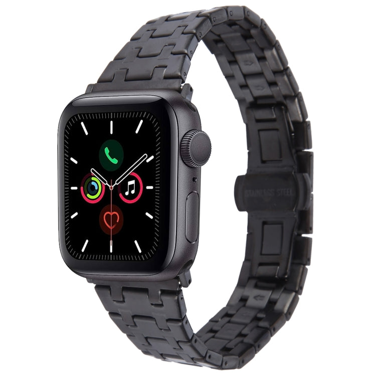 For Apple Watch Series 5 40mm Double T Stainless Steel Watch Band(Black) by bashfashion