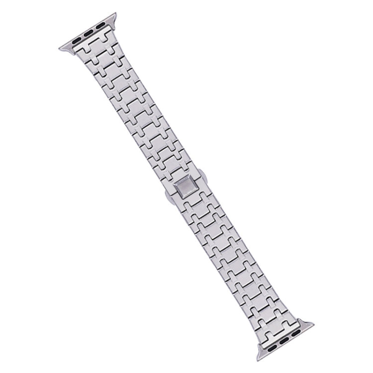 For Apple Watch Series 4 44mm Double T Stainless Steel Watch Band(Silver) by bashfashion