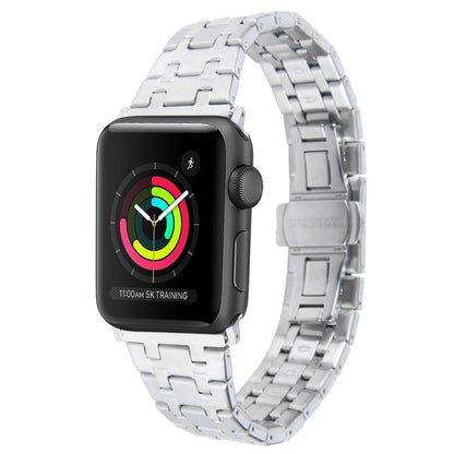 For Apple Watch Series 2 38mm Double T Stainless Steel Watch Band(Silver) by bashfashion